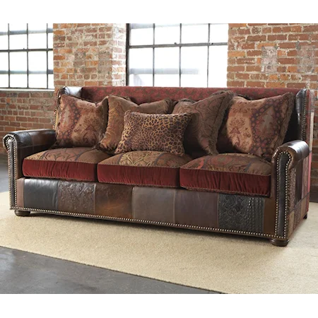 Traditional Styled Couch with Rolled Arms and Pillow Back